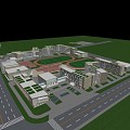 modern school primary school secondary school university school 3d model