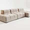 Modern Beige Sectional Sofa Set With Modular Design For Living Room 3d model