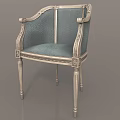Elegant Teal Upholstered Armchair With Silver Metallic Carved Frame Classic Design Details