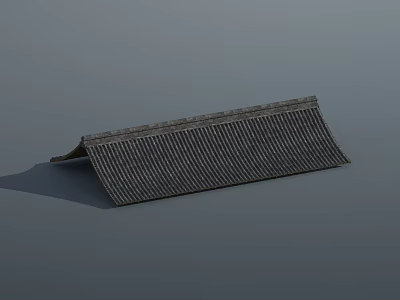 Roof Tile Construction Component With Striped Texture And Sloped Edge Design 3d model