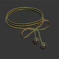 Stylish Multi Layered Brown Ribbon Bracelet With Tied Bow And Purple Spherical Pendants