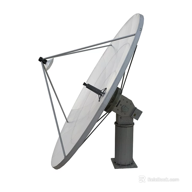 Outdoor Satellite Dish With Metal Mount And Parabolic Antenna Structure 3d model 