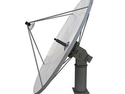 Outdoor Satellite Dish With Metal Mount And Parabolic Antenna Structure 3d model