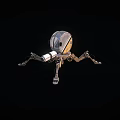 Mechanical Spider Robot With Metallic Body And Multiple Jointed Legs On Dark Background