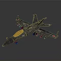 Detailed Dark Gray Fighter Jet Model With Golden Canopy And Japanese Flag Markings