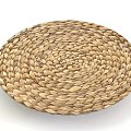 Natural Woven Round Straw Mat As Practical Decorative Daily Household Item