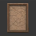 Brown Wooden Photo Frame With Cracked Pattern For Home Decorative Use