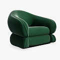 Modern Green Single Sofa With Rounded Armrest And Comfortable Stylish Design 3d model
