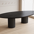 Oval dining table 3d model