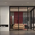 Yingfeit Brand Store Exterior With Red Gray Walls Glass Door And Logo Design