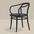 Sleek Modern Black Dining Chair With Curved Armrests And Stylish Contemporary Design