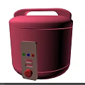 Modern Pink Rice Cooker With Handle Control Panel Colorful Lights And Red Knob Kitchen Appliance