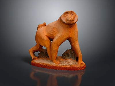 Orange Train Model Displayed On Textured Base With Dark Background Design 3d model