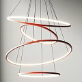 Modern Hanging Chandelier with Multiple Circular Rings Illuminated LED Light Contemporary Design