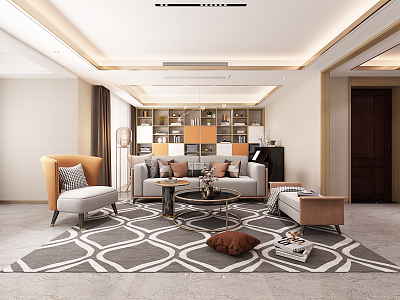 Light Luxury Living Room 3d model