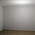 Modern Pendant Lights Hanging In Minimalist Interior With White Walls And Shadow Effects