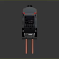 Orange And Gray Industrial Forklift With Front Forks Driver Cab And Wheels