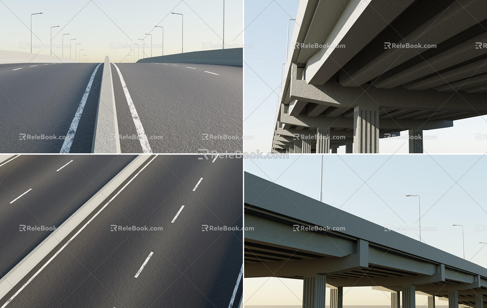 Expressway Viaduct Urban Viaduct Urban Street Facilities Street Light Urban Road Facilities Components 3d model