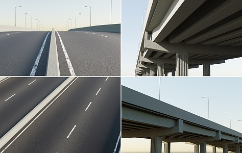 Expressway Viaduct Urban Viaduct Urban Street Facilities Street Light Urban Road Facilities Components 3d model