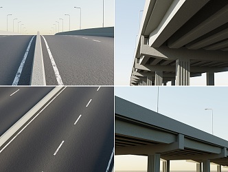 Expressway Viaduct Urban Viaduct Urban Street Facilities Street Light Urban Road Facilities Components 3d model