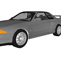 Gray Modern Two Door Sports Car With Sleek Body Lines And Silver Wheels