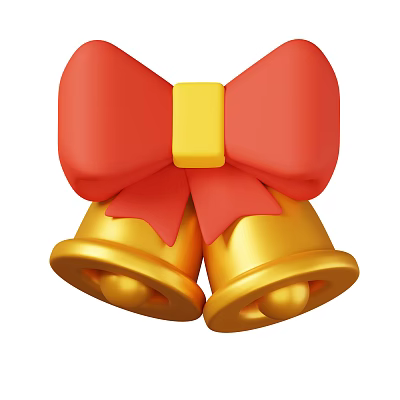 Modern Bell Bow Christmas Decorations Cartoon Bell Cartoon Bow Cartoon Christmas Decorations 3d model