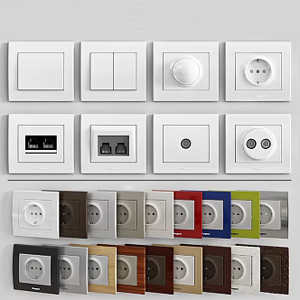 Modern socket switch panel socket combination 3d model