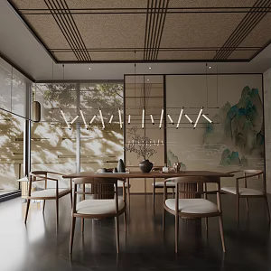 Modern table combination 3d model
