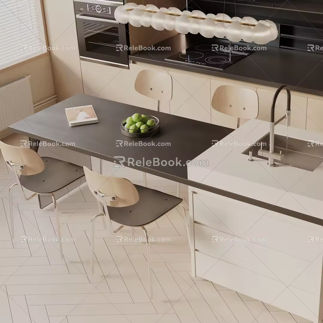 Modern dining table 3d model