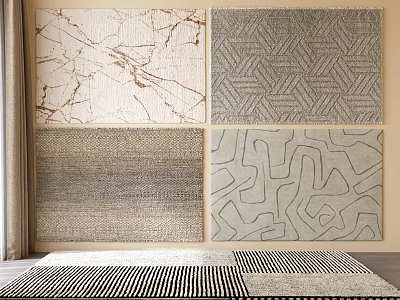 Square Rugs With Geometric Patterns Abstract Designs And Soft Textures For Modern Home Decor 3d model