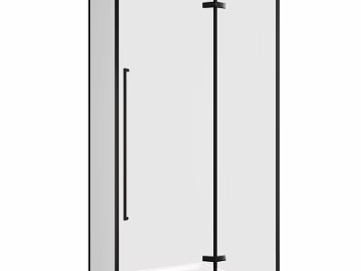 Modern Shower Sauna Design With Glass Door And Black Frame Structure 3d model