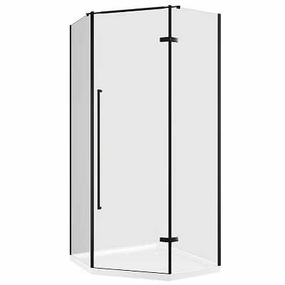 Modern Shower Sauna Design With Glass Door And Black Frame Structure 3d model