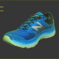 New Balance Blue Running Shoes With Mesh Upper Yellow Toe Cap Blue Midsole And Reflective Outsole