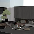 Minotti sofa coffee table combination 3d model