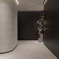 Modern Elegant Beauty Hair Salon Interior With Curved Reception Counter And Ambient Lighting
