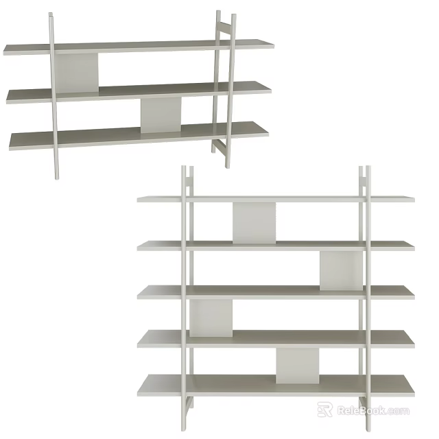 Modern Decorative Cabinet With Open Shelves And Multiple Tiers For Home Living Room 3d model 