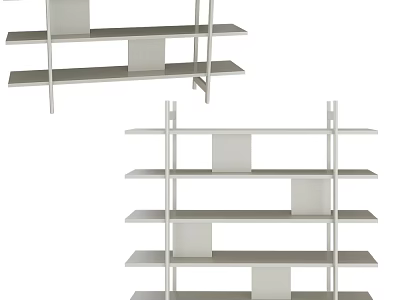 Modern Decorative Cabinet With Open Shelves And Multiple Tiers For Home Living Room 3d model