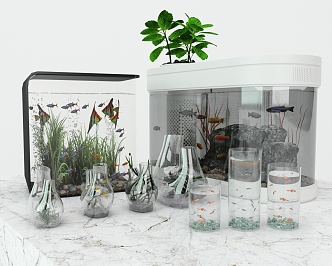 Modern fish tank 3d model