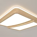 Modern Ceiling Lights With Wooden Frame Square And Round Shapes White Lighting 3d model