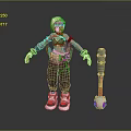 Futuristic Cyberpunk Female Character With Red Black Outfit And Robotic Creature Companion