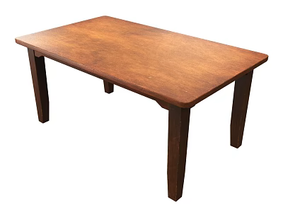 Solid Wood Rectangular Dining Table With Smooth Tabletop And Sturdy Legs 3d model