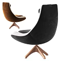 Modern Accent Chair with Curved Design Beige Brown Gray Black Fabric Upholstery Wooden Base