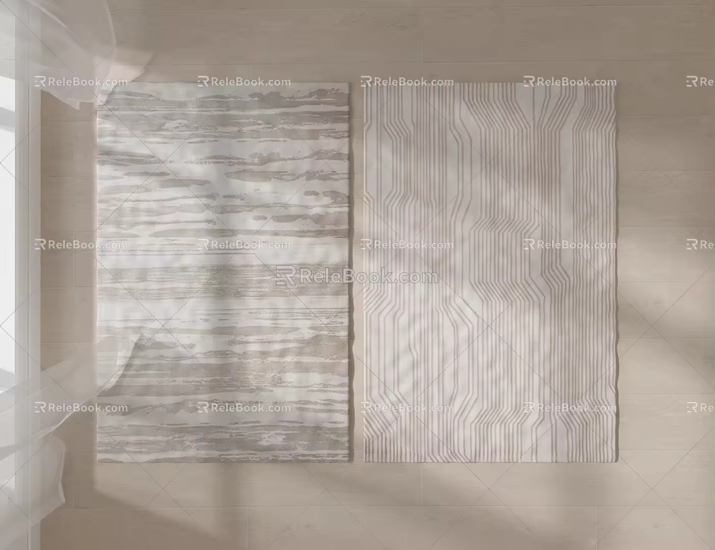 Modern Square Carpet Fabric Carpet 3d model