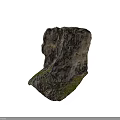 Wood and Stone Materials Featuring Natural Texture in Green Vegetation Landscape with Rough Surface