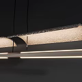Modern Linear Pendant Lights With Sleek Metal Frame And Frosted Glass Shade Design
