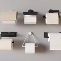 Various Wall Mounted Toilet Paper Holders In Black And Beige Designs On Grey Background