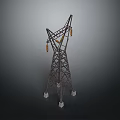 Steel Lattice High Voltage Power Transmission Tower With Stable Base And Cross Structure