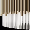 Modern Luxury Chandelier Featuring Gold Metal And Transparent Crystal Long Strips Layered Ring Design