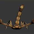 Detailed 3D Rendered Scorpion With Orange Yellow Body Long Tail And Pincers On Dark Background