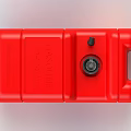 Red Gas Alarm Safety Device With Portable Handle And Control Button 3d model